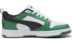 Puma pusaudžu apavi Rebound V6 Lo Jr Black White Green 393833 05
