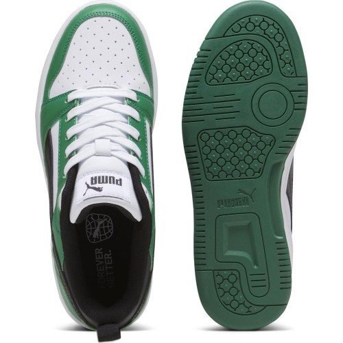 Puma pusaudžu apavi Rebound V6 Lo Jr Black White Green 393833 05