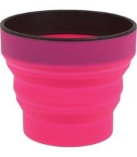 Suspaudžiamas puodelis Lifeventure Silicone Ellipse FlexiMug - Rožinė