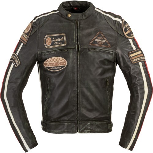 Мужская кожаная мотоциклетная куртка B-STAR Zagiatto - Dark Olive Green