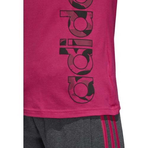 Adidas Aop Linear Tee women's top, Real Magenta DJ1626