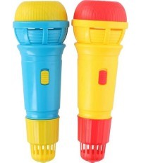 Microphone Eddy Toys, 8.2x8.2x24cm - Yellow/Blue