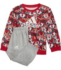 Adidas I Aop Jog Ft kids' tracksuit, Grey/Red HF1970