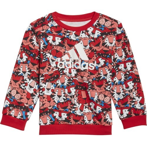 Детский спортивный костюм Adidas I Aop Jog Ft, Grey/Red HF1970