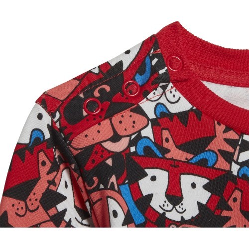 Adidas I Aop Jog Ft bērnu sporta tērps, Grey/Red HF1970