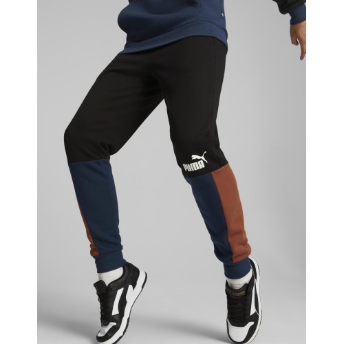 Мужские спортивные брюки Puma Ess+ Block Sweatpants Black Blue Orange 849037 71