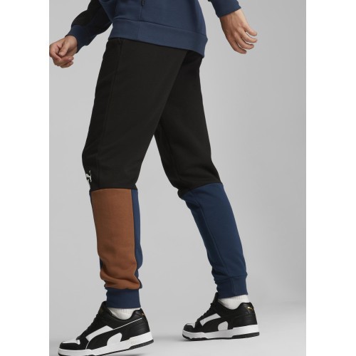 Puma Men's Sweatpants Ess+ Block Black Blue Orange 849037 71