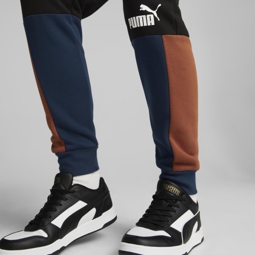 Puma vīriešu sporta bikses Ess+ Block Sweatpants Black Blue Orange 849037 71