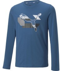 Puma футболка подростковая Alpha Longsleeve Tee синяя 670103 17