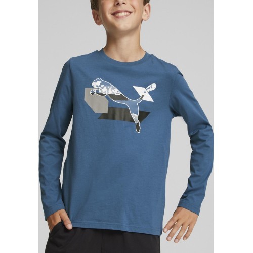 Puma футболка подростковая Alpha Longsleeve Tee синяя 670103 17