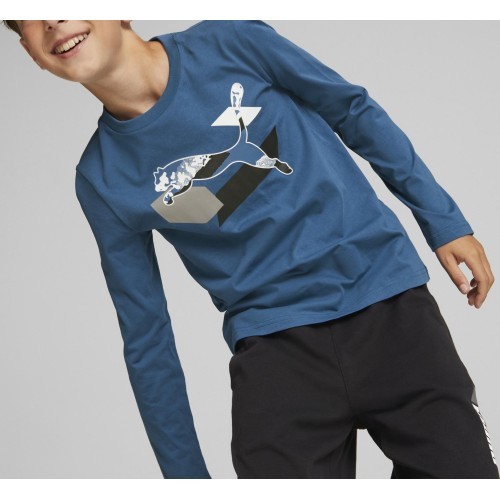 Puma pusaudžu krekls Alpha Longsleeve Tee zils 670103 17