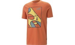 Puma Graphics Court Tee Men's T-Shirt Chili Orange 674481 94