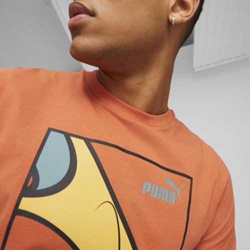 Puma Graphics Court Tee Men's T-Shirt Chili Orange 674481 94
