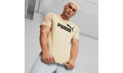 Хлопковая мужская футболка Puma Ess Logo Tee Cream 586667 85