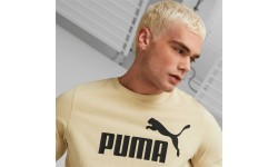 Хлопковая мужская футболка Puma Ess Logo Tee Cream 586667 85