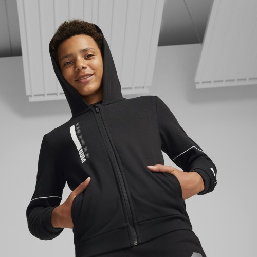 Puma Džemperis Paaugliams Active Sports Full-Zip Hoodie Black 670075 01