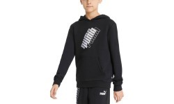 Puma Power Logo jaka ar kapuci pusaudžiem, melna 847297 01