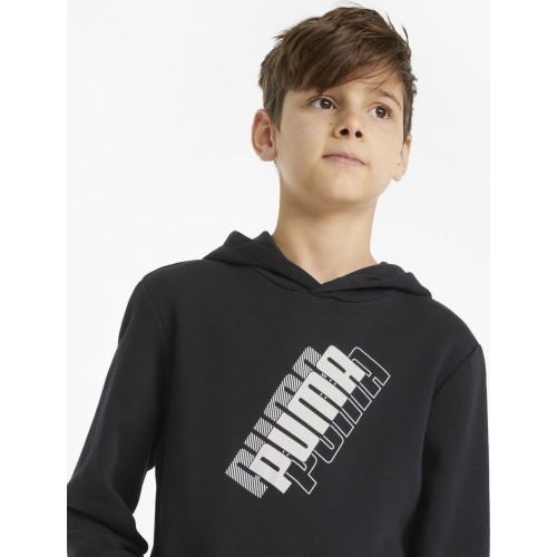 Puma Power Logo jaka ar kapuci pusaudžiem, melna 847297 01