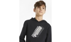 Puma Power Logo jaka ar kapuci pusaudžiem, melna 847297 01