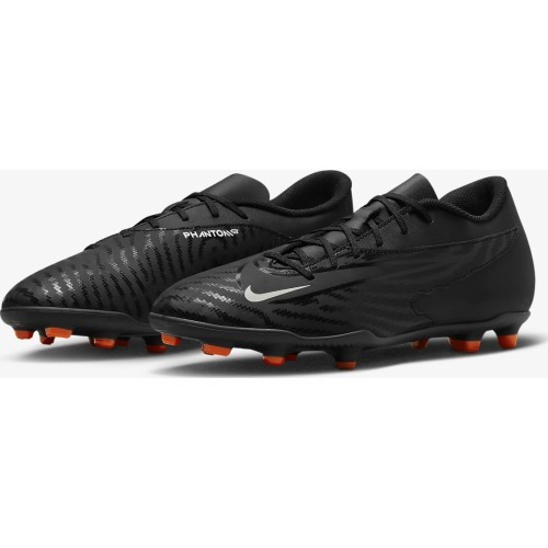Мужские футбольные бутсы Nike Phantom GX Club FG/MG, чёрно-оранжевые, DD9483 010