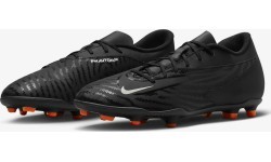 Мужские футбольные бутсы Nike Phantom GX Club FG/MG, чёрно-оранжевые, DD9483 010