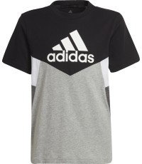 Adidas B Cb T Ess pusaudžu T-krekls, melns/pelēks HA4025