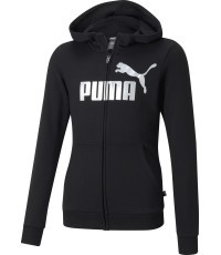 Puma Girls' Sweatshirt Ess+ Logo Full-Zip Hoodie Black 587048 01