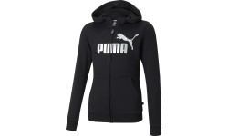 Puma džemperis meitenēm Ess+ Logo Full-Zip Hoodie Black 587048 01