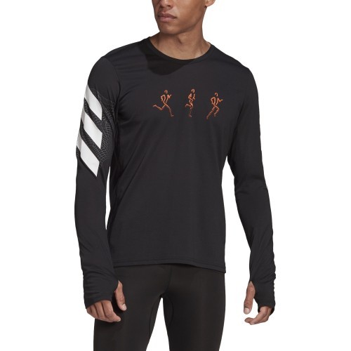 Adidas Conf Gfx Ls vīriešu krekls, melns