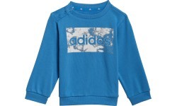 Детский спортивный костюм Adidas I Lin Ft Jog серо-синий HF1910