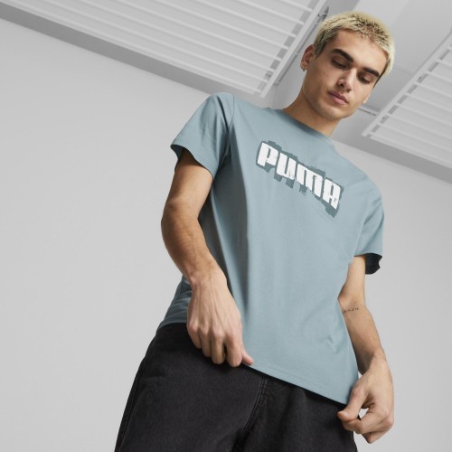 Мужская футболка Puma Graphics Wording Tee зелёная 674475 84