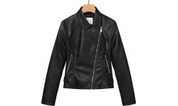 Glo Story Faux Leather Jacket for Women Black WPY 4215-1