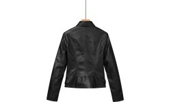 Glo Story Faux Leather Jacket for Women Black WPY 4215-1