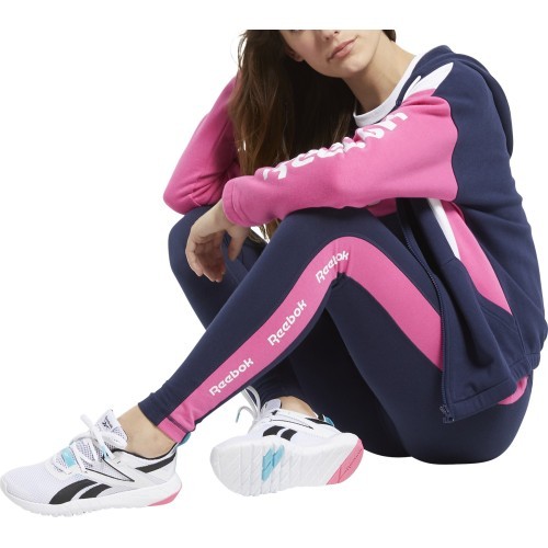 Reebok TE Linear Logo CT L sieviešu legingi, zili rozā FU2180