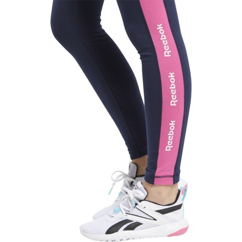 Reebok TE Linear Logo CT L Women's Leggings Blue Pink FU2180