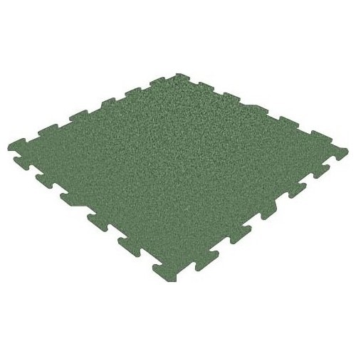 Gumijas grīdas segums flīze, pamatne - puzle, zaļa