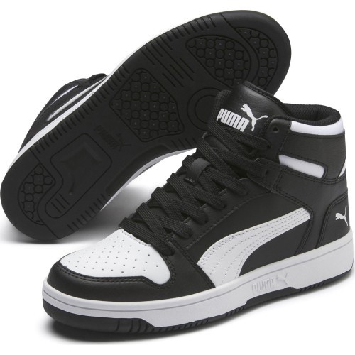 Кроссовки подростковые Puma Rebound Layu SL Jr, чёрно-белые, 370486 01