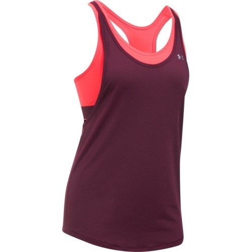 Sieviešu treniņtērps Under Armour HeatGear 2-in-1 - Raisin Red/Marathon Red/Metallic Silver