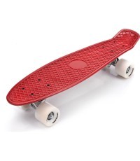 Plastic skateboard - Silver/white/nut