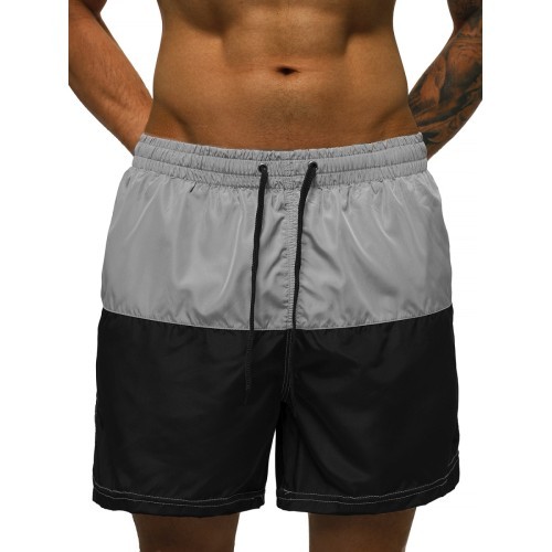 J.Style Men's Swim Shorts Grey Black HM065