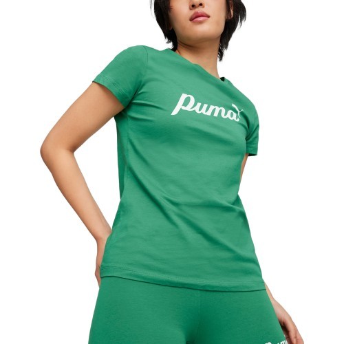 Женская футболка Puma ESS+ Script Tee, зелёная, 679315 86