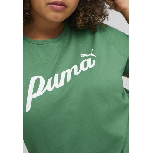 Женская футболка Puma ESS+ Script Tee, зелёная, 679315 86