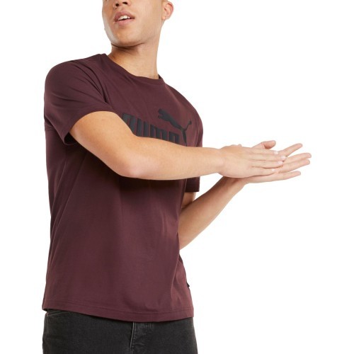 Puma Ess Logo Tee men's T-shirt, bordeaux