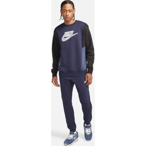 Nike NSW Hybrid Flc Crew vīriešu džemperis, zils DJ5075 451