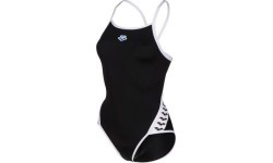 One-Piece Women's Swimsuit Arena W Icons Super Fly Back, Solid Black-White - 501
