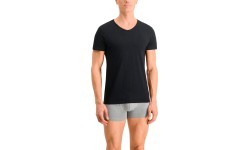 Puma vīriešu T-krekli Basic 2gab. V-veida kakla izgriezums, melni