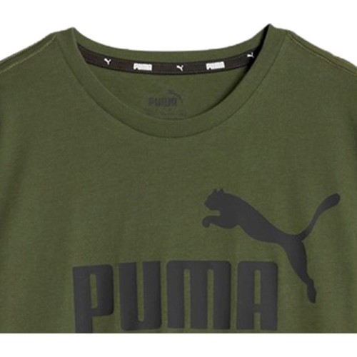 Футболка подростковая Puma Ess Logo Tee хаки 586960 31