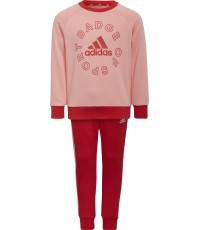 Adidas LK Logo Jog Set sporta tērps meitenēm, sarkans/rozā, H65799