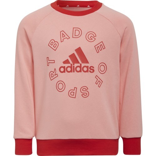 Adidas LK Logo Jog Set Tracksuit for Girls Red Pink H65799