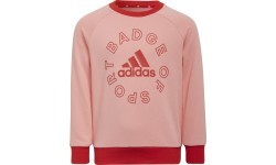 Adidas LK Logo Jog Set Tracksuit for Girls Red Pink H65799